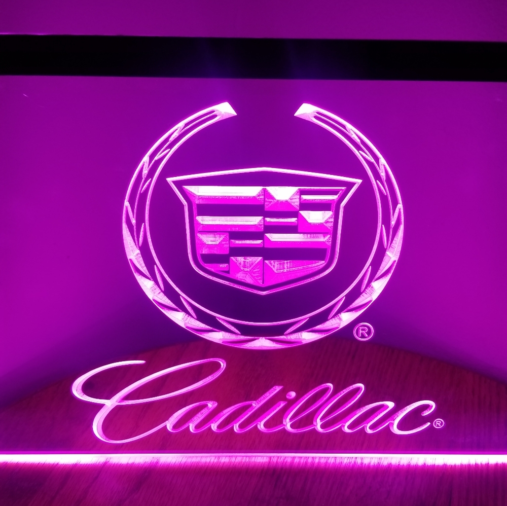 9x12 new mancave LED light sign present basement